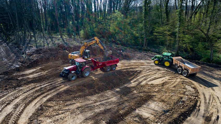 Chantier de création de digue